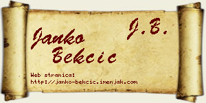 Janko Bekčić vizit kartica